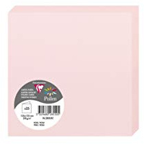 Clairefontaine förpackning (med 25 vikta kartpollen, 135 x 135 mm, 210 g) 13.50 x 13.50 x 0 ROSA