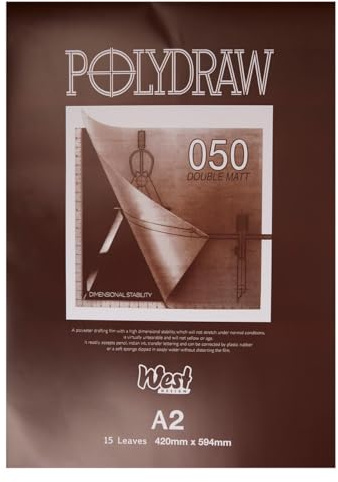 Polydraw Zeichenblock, doppelt mattiert, A2, 0,05 mm