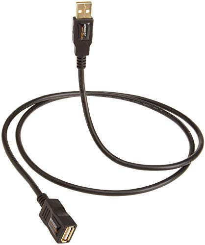 Amazon Basics USB-A 2.0 Extension Cable, for Printer, Mouse or Keyboard, Male to Female, 480Mbps Transfer Speed, 3 m, Black