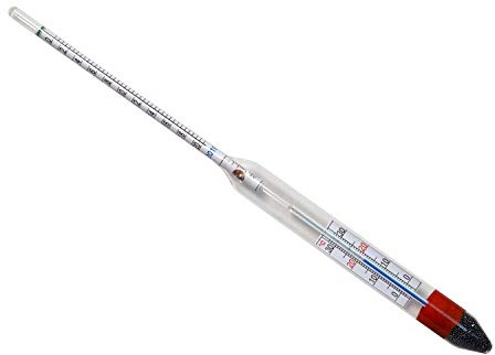 AL-AMBIK® Bierspindel mit integriertem Thermometer und Ausgleichsskala I Messbereich 30-60% Vol I Würzespindel in Markenqualität für exakte Ergebnisse I Lieferung inkl. Gebrauchsanleitung