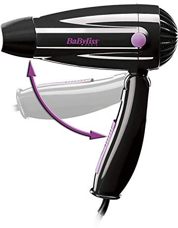 BaByliss 5250E Voyage Asciugacapelli da Viaggio con Manico Pieghevole, 1200 W