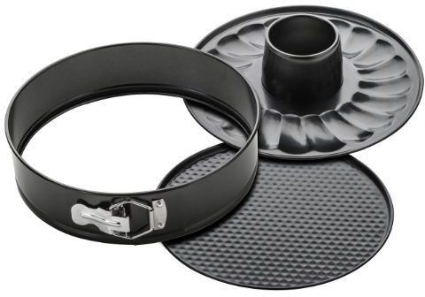 PREMIER Housewares 0506212 Teglia a Cerniera con Base Piana e Base Anello in Acciaio al Carbonio Antiaderente