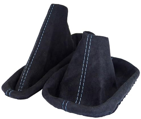 Schaltsack für BMW 3er e36 Set mit Handbremsmanschette - Bj. 1990-2000 - Schwarz - Blau - Schaltmanschette Manschette für Schaltung & Handbremse Handbremssack - Abdeckung Feststellbremse - A0103