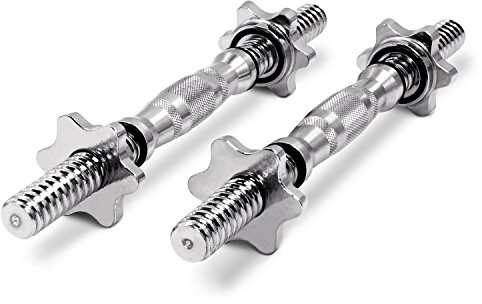 PROIRON Hantelstangen Kurzhantelstange 2er-set , 35cm x 25mm, verchromt, gerändelt, mit Sternverschlüssen