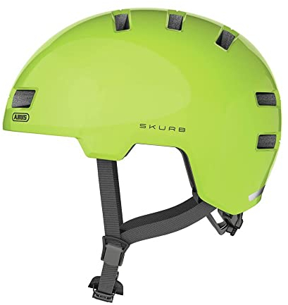 ABUS Stadthelm Skurb - Robuster Fahrradhelm für den Alltag, beim Skaten, BMX-Fahren oder Longboarden - Gelb, Größe M