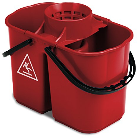 Tts Cleaning 00005250 Fox Secchio Doppio con Strizzino, Capacità 8+6 Litri, Rosso
