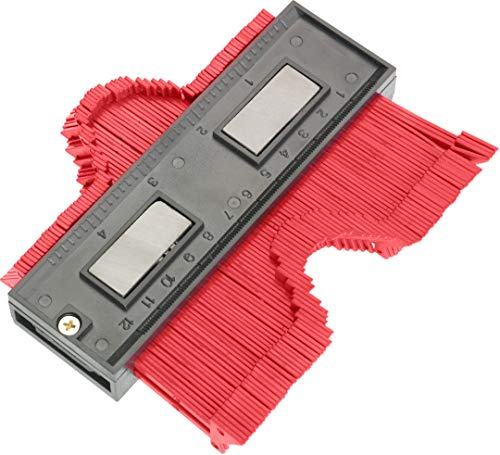 CON:P Konturenlehre - 125 mm Arbeitsbreite - Universelle Schablone - Zum einfachen Übertragen von Konturen - Mit Skala & Magnethalterung / Formzeichner zum Bodenverlegen / Profilabtaster / CPT780750