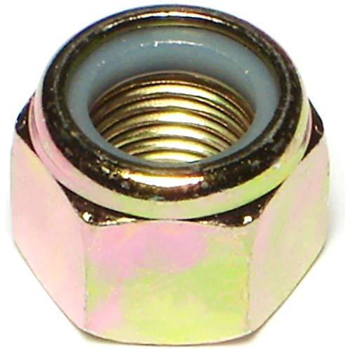 Hard-to-Find Fastener 014973285326 Grade 8 Nylon Insert Lock Nuts, 1/2-20, Piece-5, Yellow