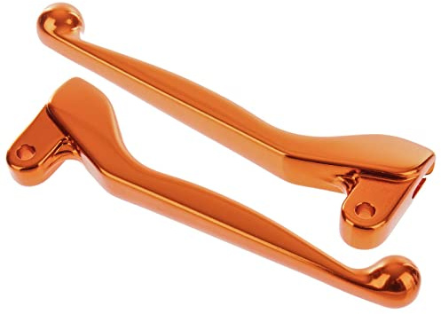 MZA Meyer-Zweiradtechnik GmbH Handhebel SET , ALU-massiv, Bremshebel + Kupplungshebel (auch für Ausführung mit Bremslichtschalter), Farbe orange, S51,S53, SR50