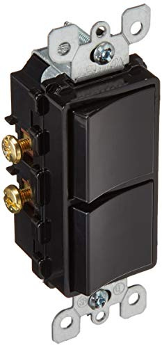 Leviton 15 Amp, 120/277 Volt, Decora Single-Pole, AC Combination Switch, Commercial Grade, Grounding, 5634-E, Black