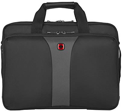 WENGER Legacy 16 Laptop-Tasche zum Umhängen, Notebook bis 16 Zoll, Aktentasche, Organizer, 15 l, Damen Herren, Büro Business-Reisen Uni, Schwarz, 600648