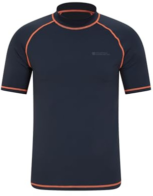 Mountain Warehouse Mens UV Rash Vest - Lightweight, Quick Drying & Stretchy T-Shirt with UPF 50+ & Flat Seams - for Spring Summer, Beach, Swimming & Water Sports Navy M