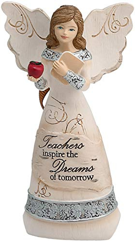 Pavilion Gift Company 82344 Elements Teacher Angel Figurine, 4-1/2-Inch, Silver