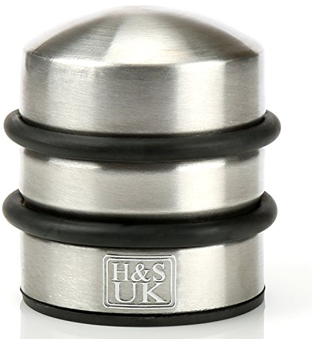 H&S 2 pund tungt dörrstopp – repfritt dörrstoppare i rostfritt stål för golv – bärbar dörrpropp för golvskydd inomhus