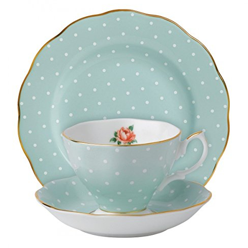 Royal Albert Polka Rose 3-teiliges Set (Teetasse, Untertasse und Teller 20,3 cm)