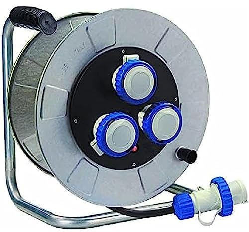 Fanton 14350 Avvolgicavo Industriale, Grigio/Nero/Blu