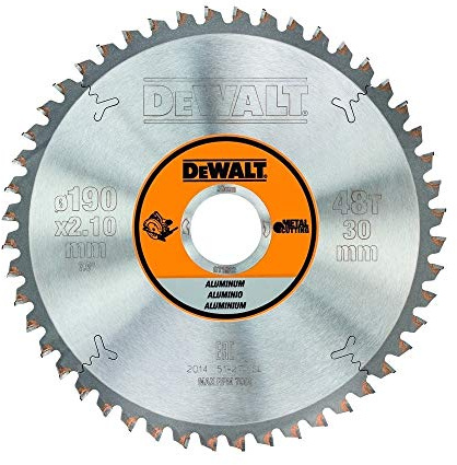 DEWALT DT1912-QZ - Hoja para sierra circular portátil 190x30mm 48D para Aluminio TCG -5º