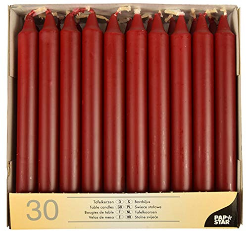30 Tafelkerzen Ø 2,1 cm · 19,6 cm bordeaux