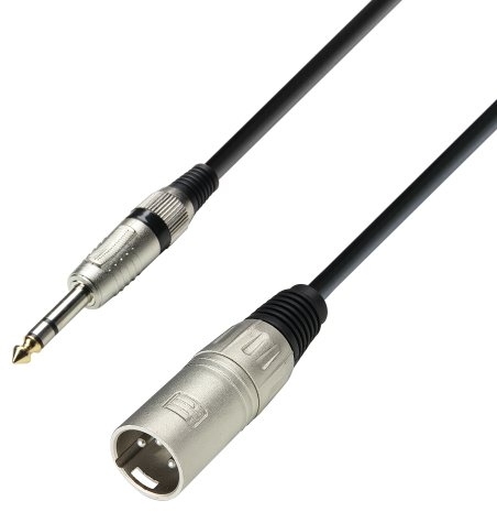 Adam Hall Cables 3 STARS BMV 0300 - Cavo Microfono XLR maschio a Jack stereo da 6,3 mm 3 m