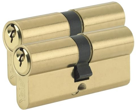 Yale B-ED4050KA-PB Euro Double Cylinder, 3 Keys Supplied, Standard Security, Boxed, Pack of 2, Suitable for All Door Types, 40:10:50 (100 mm), Brass Finish