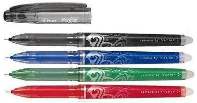 PILOT Tintenroller FRIXION Point, Etui 4er Set BASIC, schwarz, blau, rot, grün