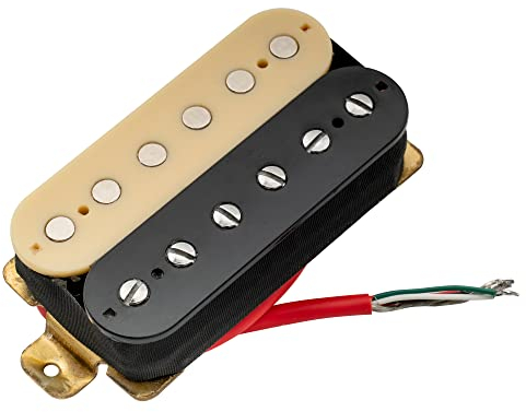 Musiclily 52mm Humbucker Pickup Steg Tonabnehmer für Les Paul Style E-Gitarre,Zebra
