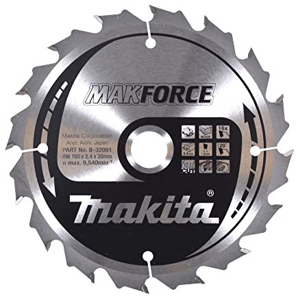 Makita Makforce Saegeblatt, 160 x 20 mm, 16Z, B-32091