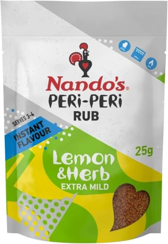 Nando's Limón Y Hierbas Peri Peri Frotan Leve (25g) (Paquete de 6)
