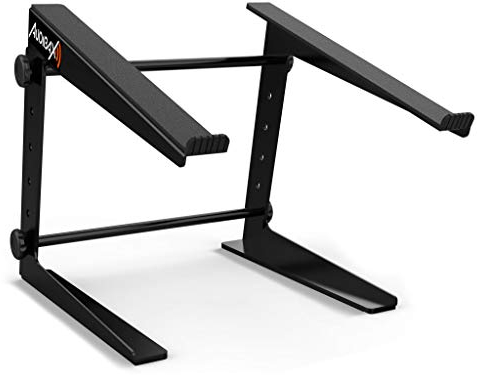 Audibax TOP-5 - Support pour Ordinateur Portable - Laptop Stand pour Cabine de DJ ou Studio - Hauteur Réglable de 16,5 à 25,5 cm - Housse iIcluse - Support Pliable Laptop pour DJ - Fabriqué en Acier
