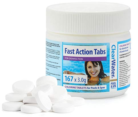 Clearwater Fast-Dissolving Chlorine Tablets, 167 Tabs for Hot Tubs & Pools, Quick-Acting Water Treatment (Old)