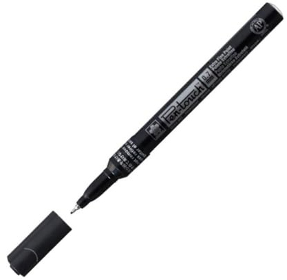 SAKURA Pen-Touch Extra Fine Black Marker - Writes on Plastic Wood Glass Porcelain Metal - Permanent Pigment Ink - 0.7 mm Line - Ideal for Industrial Marking