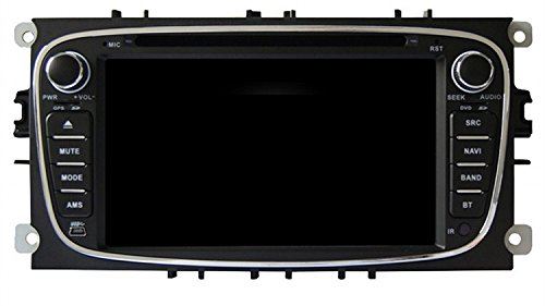GOWE Reproductor de DVD para coche con GPS Android de 7 pulgadas para Ford Focus/Mondeo/S-Max 2007-2011 con Bluetooth/SWC/WiFi/RDS/iPod/ATV/Mirrorlink