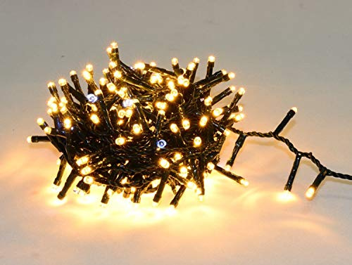 elume Guirlande Lumineuse pour Extérieur I 240 LED Blanc & Blanc Chaud Effet Flash I 17m de Long I Waterproof Indice IP44 I Deco Terrasse Jardin Façade Extérieure Sapin de Noël