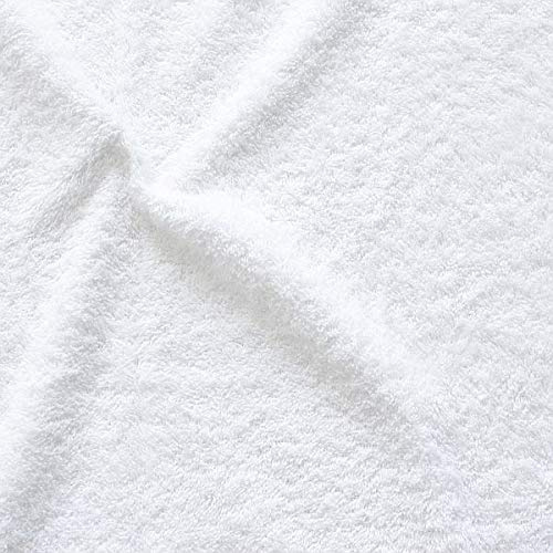 STOFFKONTOR Frottee Baumwollstoff Stoff - Öko-Tex Standard 100 - Meterware, Farbe Weiss - zum Nähen von Bekleidung, Kissenbezügen, Dekorationen uvm.