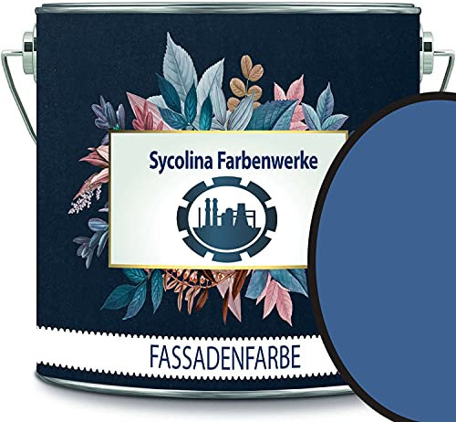 Fassadenfarbe mit Lotuseffekt hochwertige Silikonharzfarbe Sockelfarbe RAL 5007 Brilliantblau // Sycolina Farbenwerke