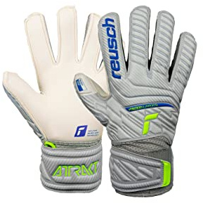 Reusch Attrakt Grip Finger Support Junior Flexible Torwarthandschuhe Kinder Jugendliche Fußballhandschuhe mit Fingerprotektion für alle Spielfeldoberflächen und jedes Wetter