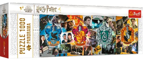 Trefl - Harry Potter, Die Vier Häuser von Hogwarts - Panoramapuzzle 1000 Elemente - Puzzle mit Filmfiguren, DIY, kreative Unterhaltung, Klassische Puzzles für Erwachsene und Kinder ab 12 Jahren