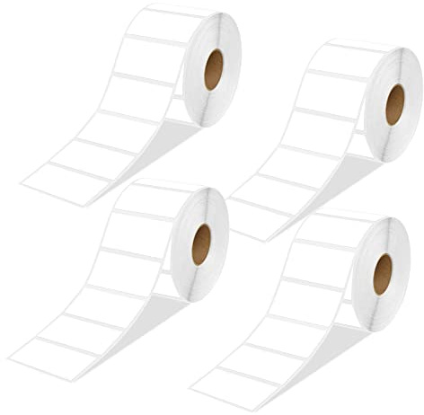 NefLaca Självhäftande adressetiketter, 4 rullar, 1 000 etiketter, 89 mm x 36 mm, termiska postetiketter, mångsidiga etiketter för märkning av kuvert, paket, arkivering med mera