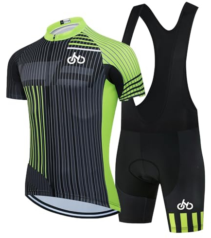 HOMTOL Herren Fahrradbekleidung Kurzarm MTB Radsportanzüge Radhose Radtrikots mit 3D-Gel-gepolsterten Shorts