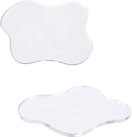 2pcs Acrylic Irregular Coasters, Clear Cloud Shape Cup Mats Transparent Irregular Shaped Coasters Coffee Cup Coaster Creative Mug Pad Ornaments for Desk Dining Table Kitchen Bar Photography
