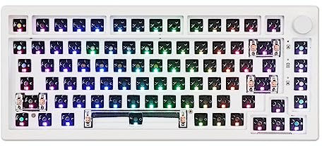 EPOMAKER Aura75 75% Teclado Mecánico Kit, Hot Swap Triple Modo Juego de Teclado Gaming con Almohadilla de Silicona, Batería de 3000 mAh, LED orientado hacia el Sur, Retroiluminación RGB para Win/Mac