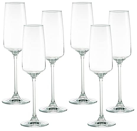 REGALOS LLUNA Set 6 copas cava 24.5 cm. lisa transparente 25 cl.