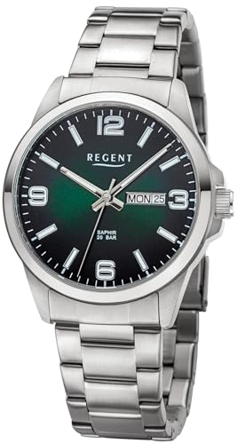 REGENT Herrenuhr mit Wochentag und Datumsanzeige 20 ATM Saphirglas F-1529