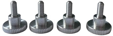 PrecisionGeek Vis moletées M4 x 10 mm, aluminium, 16 mm de diamètre, avec épaule, vis moletées droites DIN 464 M4 x 10 mm (4 pièces)