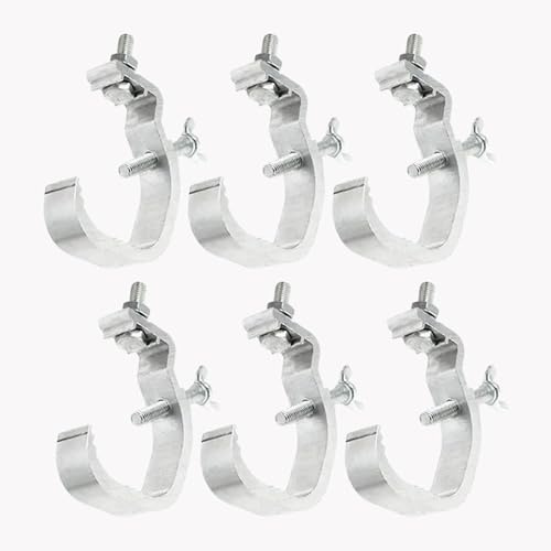 6Pcs Stage Light Clamp DJ Light Clamps Quick Release Adjustable Aluminum Alloy Clamp for Arm Light Stand Stage