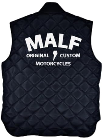 Veste Moto noire sans manches MALF [PROMO FEVRIER - STOCK LIMITE] - Matelassée & Zip double sens - Thunderbolt - Taille XXL