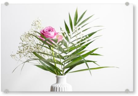 artboxONE Acrylglasbild 45x30 cm Floral Farn Strauß Bild hinter Acrylglas - Bild Blumen blumenstrauß Farn