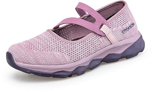 Zapatos de Deporte Mocasines Comodos y Ligeras Zapatillas de Deporte para Mujer Malla Mary Jane Zapatos de Tela para Mujer