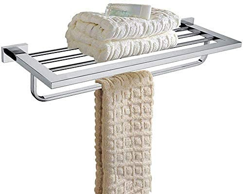 Handtuchstange Handtuchständer Handtuchhalter Handtuchständer fürs Bad Edelstahl Chrom hängend quadratisch Handtuchablage Handtuchhalter Badezimmerzubehör erforderlich