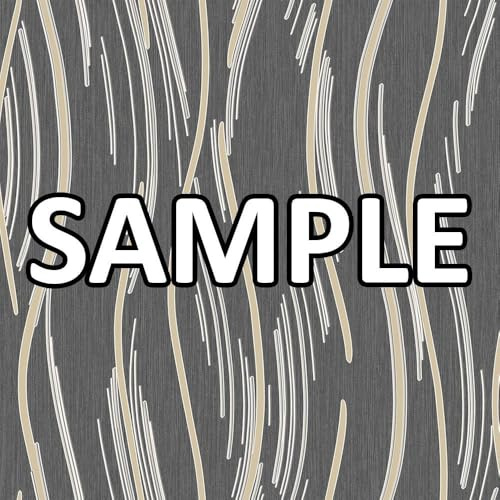 World of Wallpaper Shimmer Wave, Metallic Matte, Black/Gold (AF0023) Sample | Easy to apply wallcovering, Glam, Lightly Textured, Bedroom, Hallway, Living & Dining Rooms (approx. 50cm x 30cm SAMPLE)